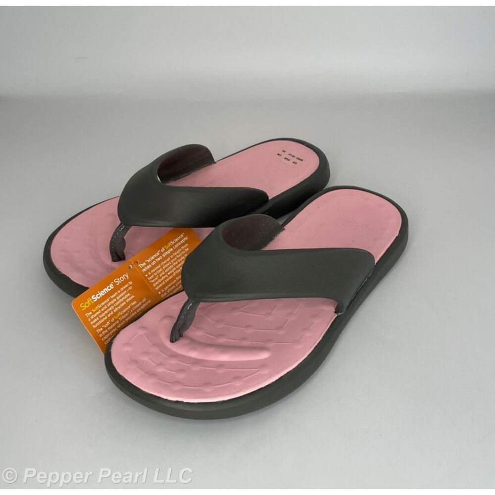 Flip Flop Thong Sandal Charcoal Womens Size 9 Kids 7 Soft Science Skiff 2.0